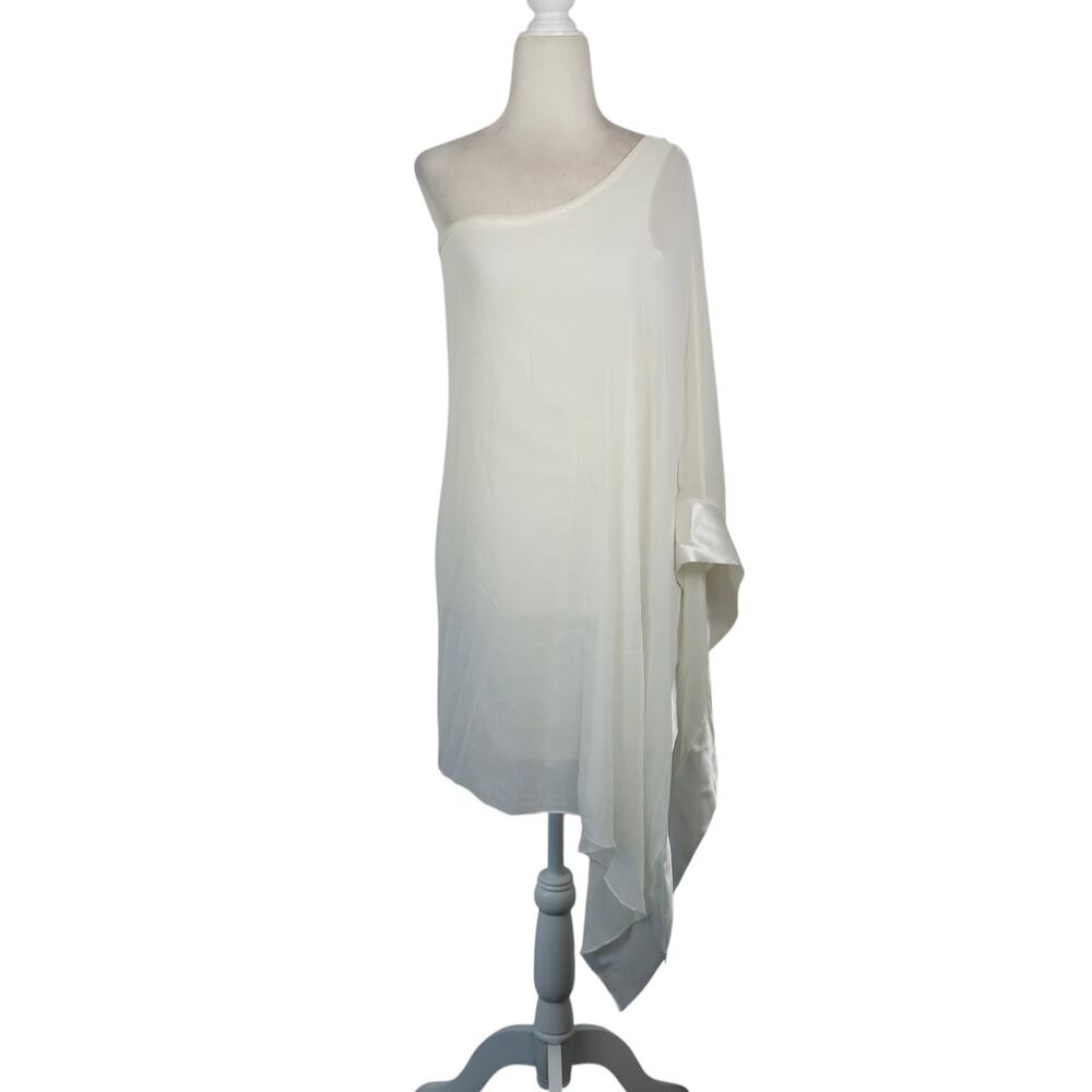 Vintage 90s Double Zero Cream White One-Shoulder Angel Wing Top S